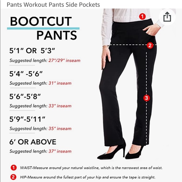 28” inseam, bootcut, Yogipace yoga work pants - Picture 10 of 12